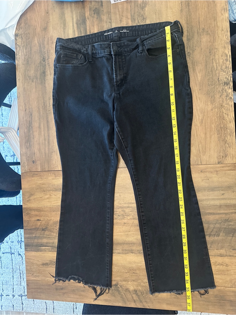 Old Navy Black Bootcut Raw Hem Jeans